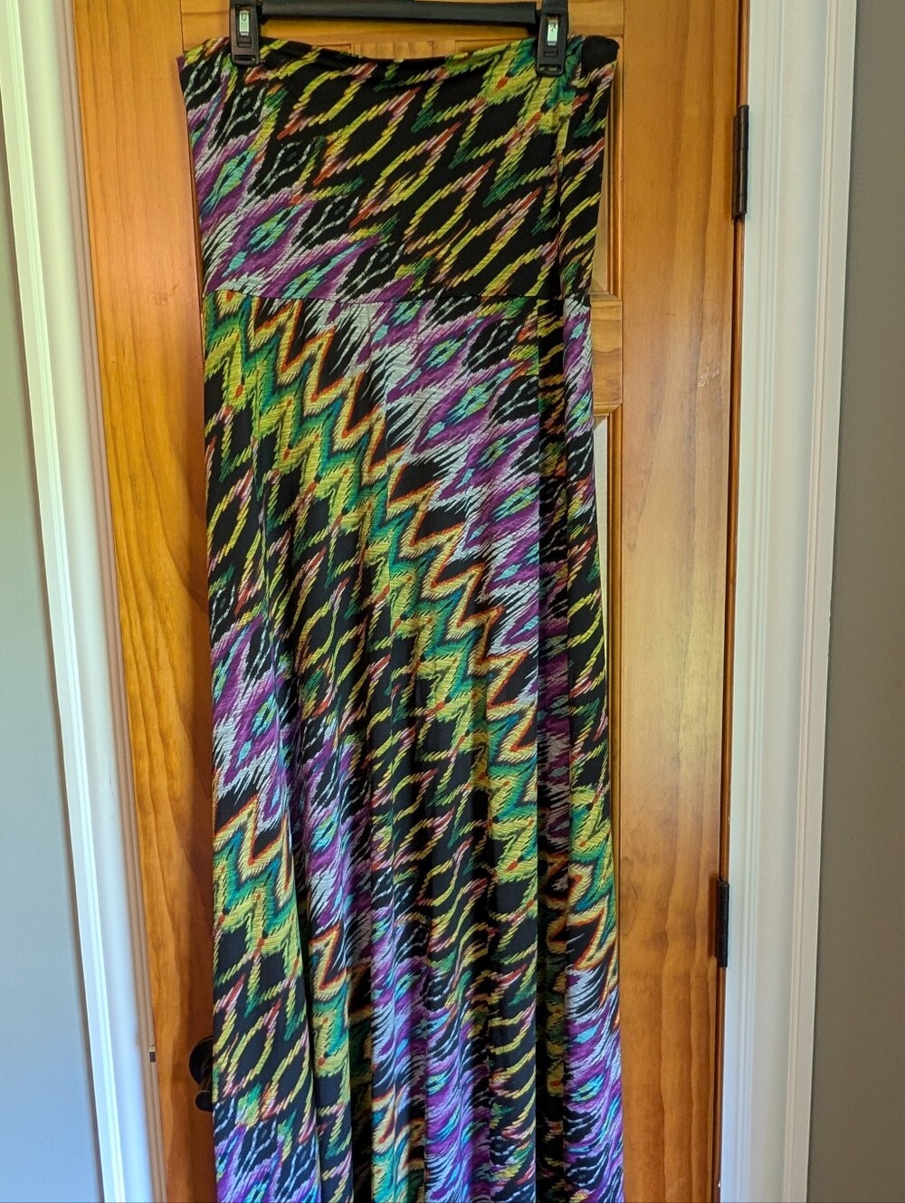Bisou Bisou Multicolor Geometric Zigzag Strapless Maxi Dress Women's Size  Large